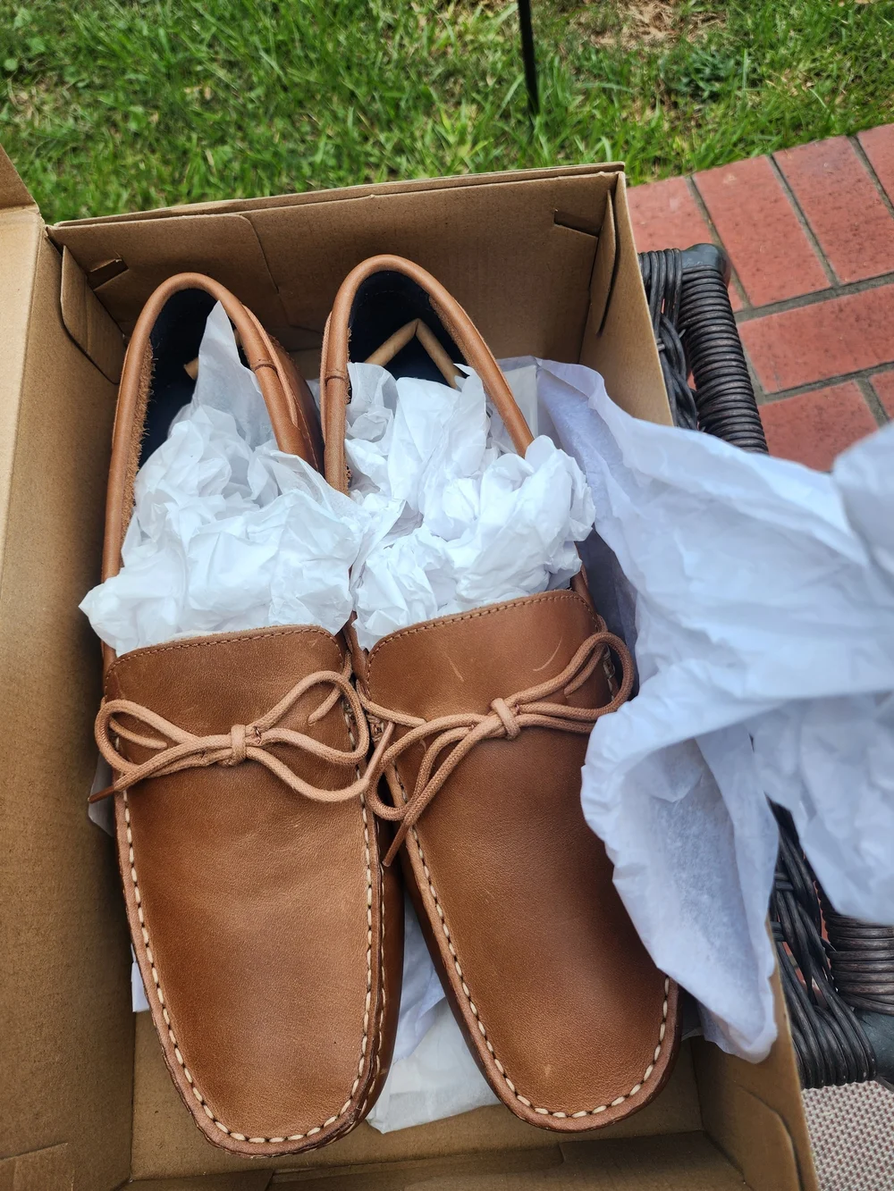 Sperry Men's Brown Leather Boat Shoes with Moc Toe Stitching